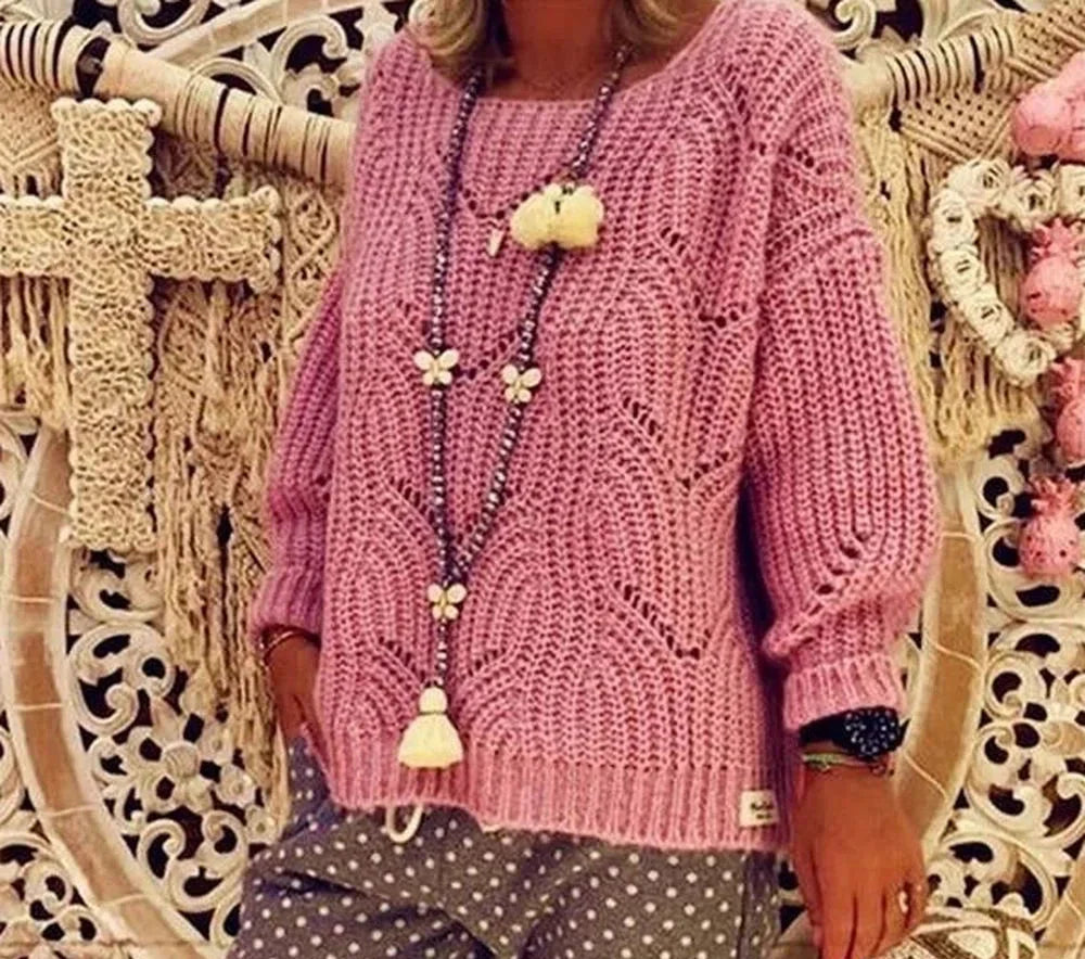 Loose round neck autumn sweater