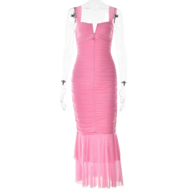 Giuliana - Plain High Waist Fishtail Dress