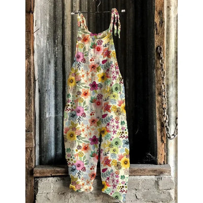 Brenda - Stylish Short-Sleeved Multicolor Jumpsuit