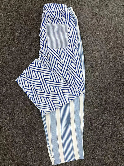 Delia - Women's Casual Striped Button Down Pants