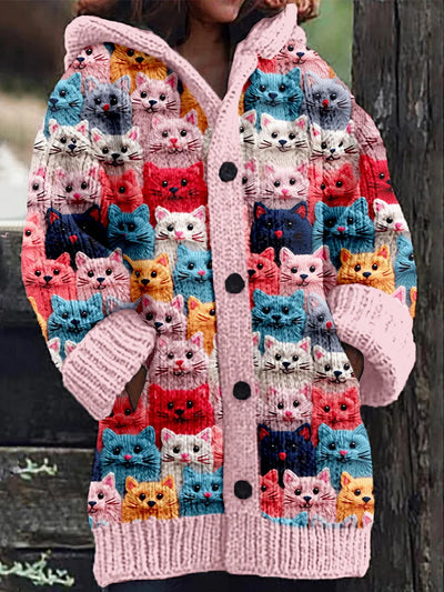 Doortje - Autumn jacket with hood and cat print