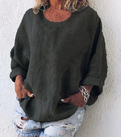 Helena - Women's Round Neck Long Sleeve Casual Tops