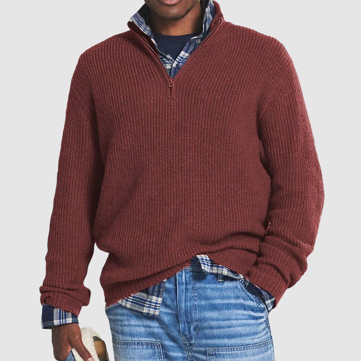 Modern zip-up sweater for men