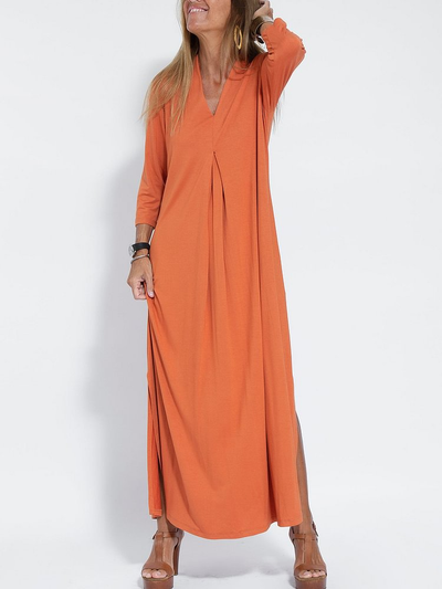 Daniela - Comfortable casual dress with V-neck