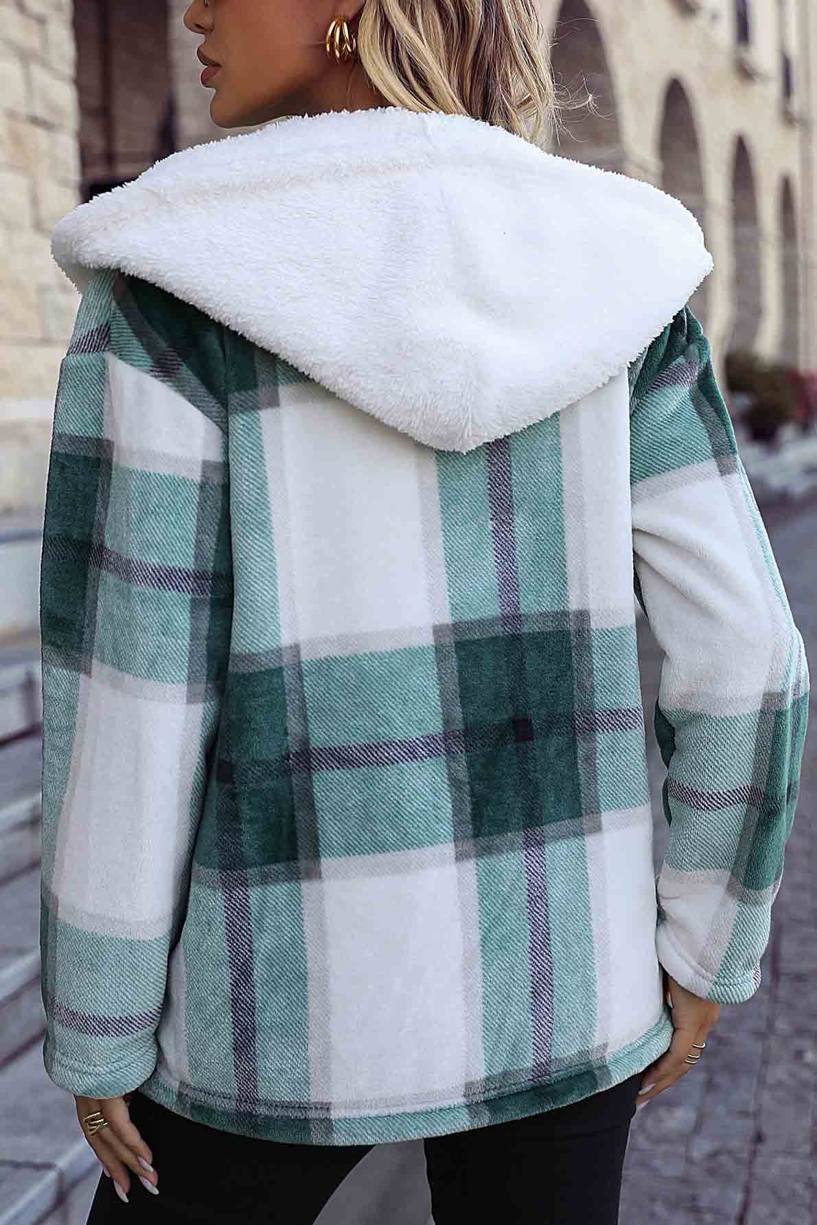 Classic coat with hood and elegant buttons
