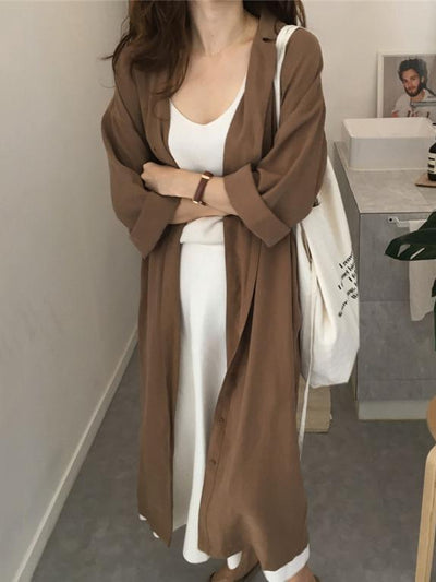 Abigail - Effortlessly Chic Draped Long Coat