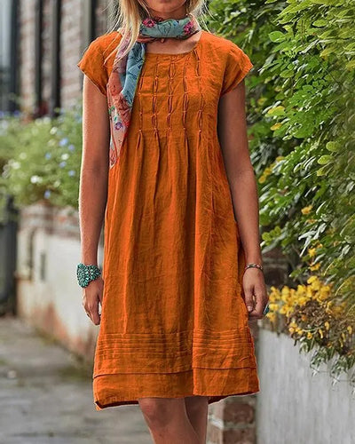 Julia - Women's Vintage Casual Solid Linen Dresses