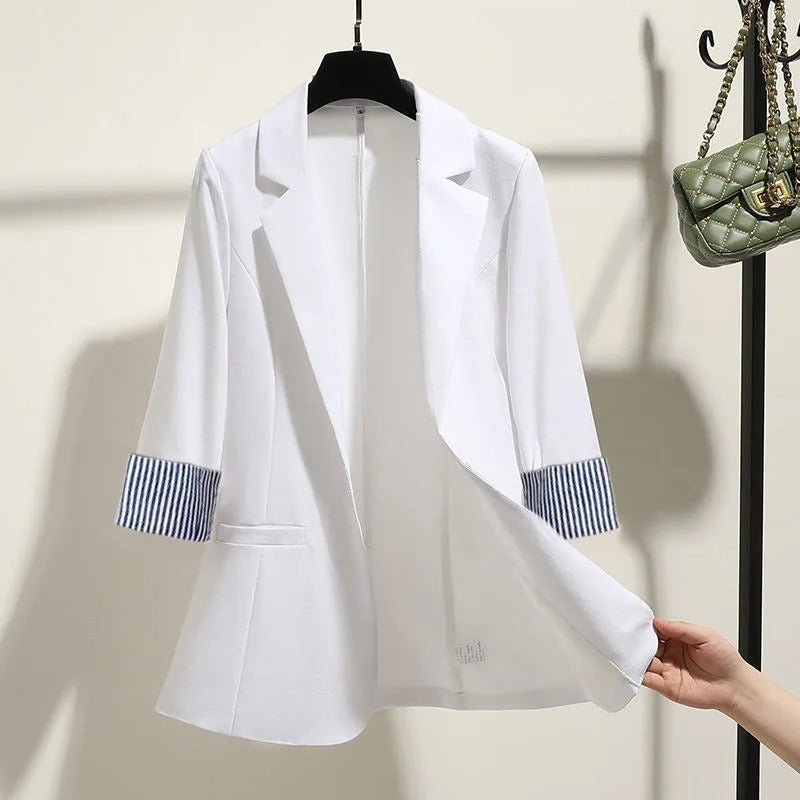 Eliana - Women's plain three-quarter sleeve jacket