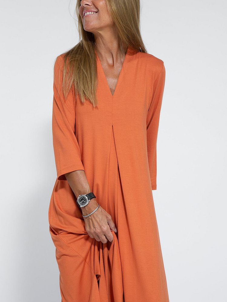 Daniela - Comfortable casual dress with V-neck