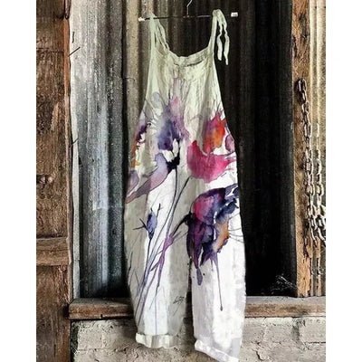 Maria - Sleeveless midi dress with Japanese floral print
