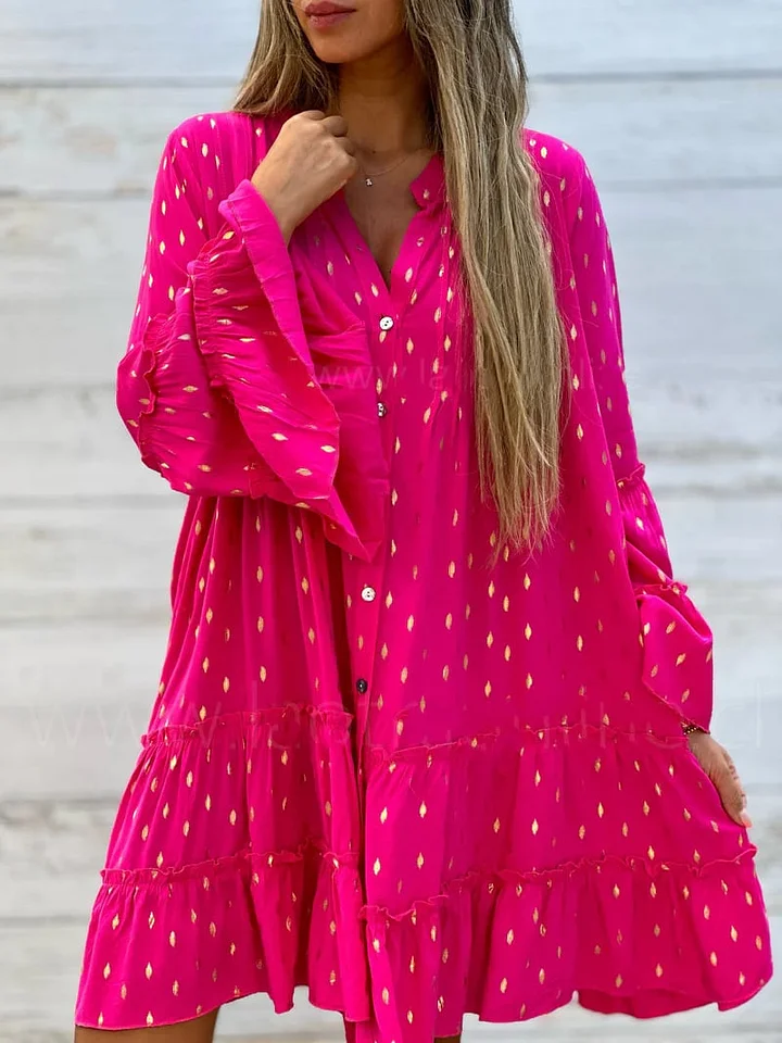 Diana Fashion Bell Sleeves, Loose Fit, Casual Dress