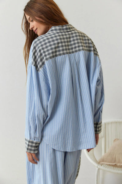 Women's two-piece plaid pajama set