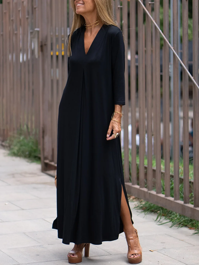 Daniela - Comfortable casual dress with V-neck