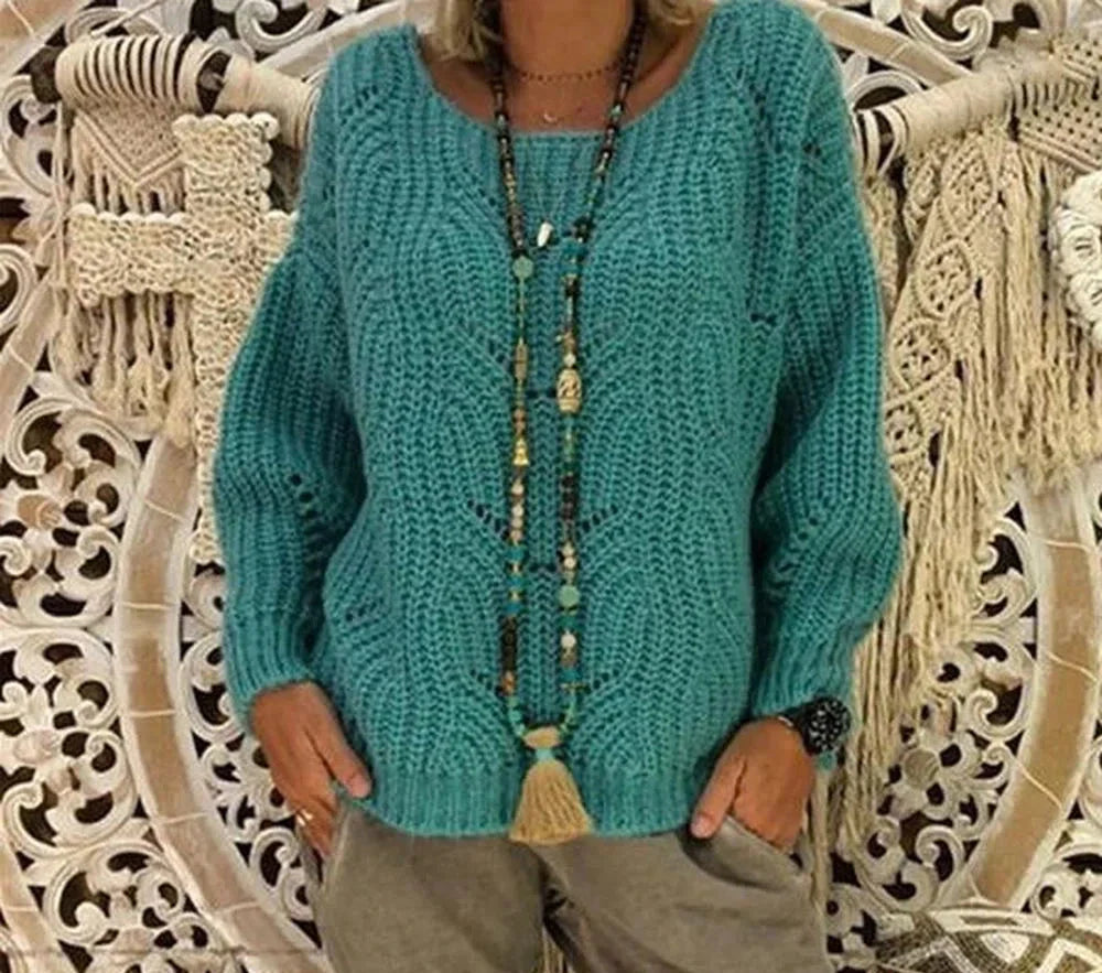 Loose round neck autumn sweater