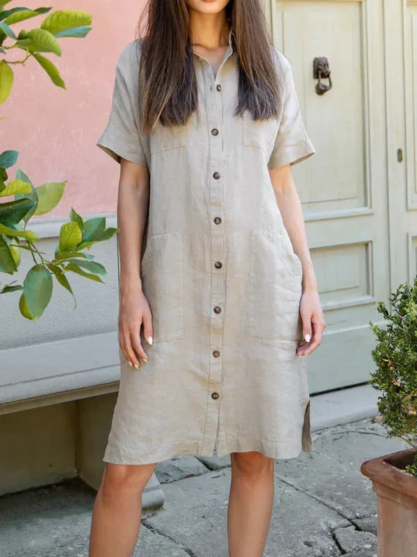 Domenica - Mid-Length Short-Sleeved Dress