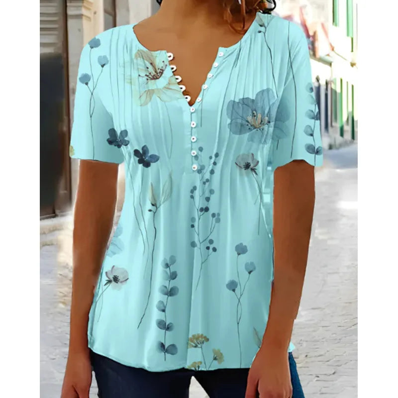 Wendy - Women's Casual Loose Notched Shirt