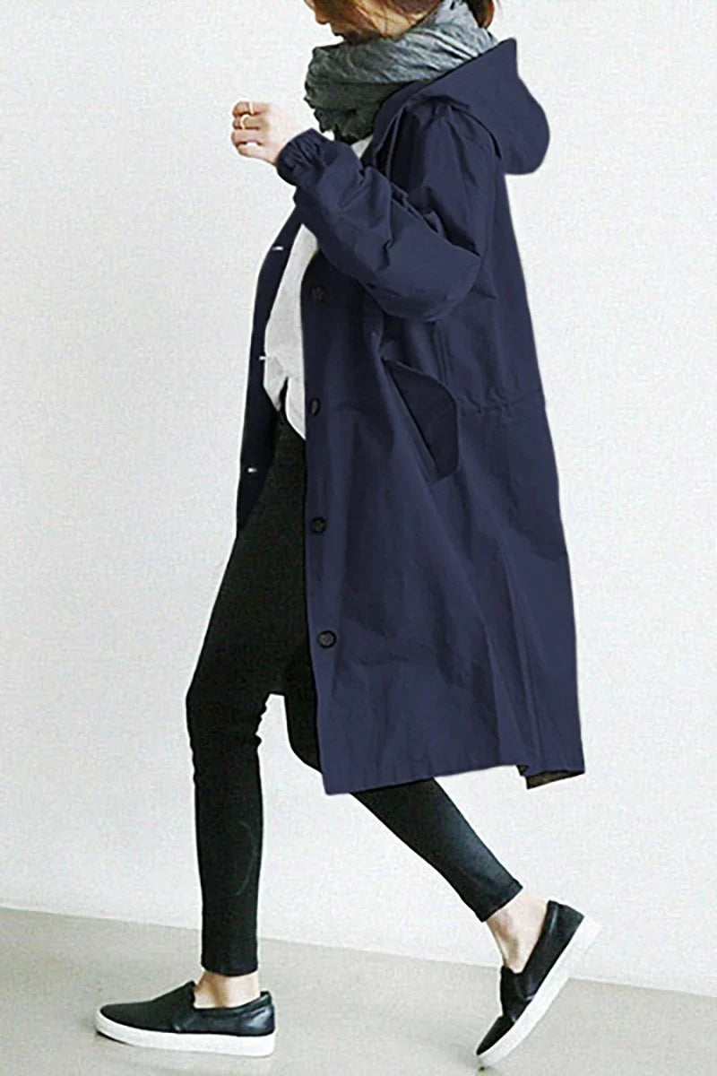 Waterproof jacket with hood for protection from wind and rain