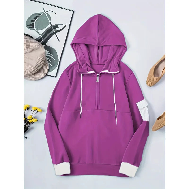Comfortable casual half-zip hoodie