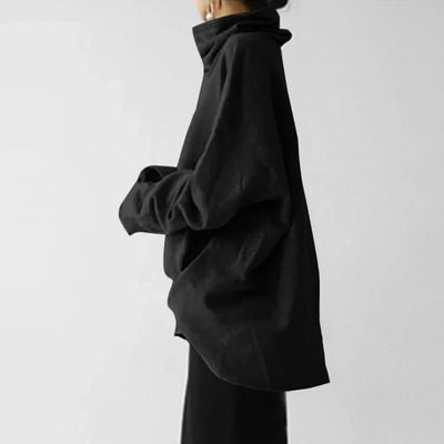 Linda - Casual solid color turtleneck sweater with long sleeves