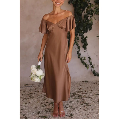 Off-the-shoulder midi dress