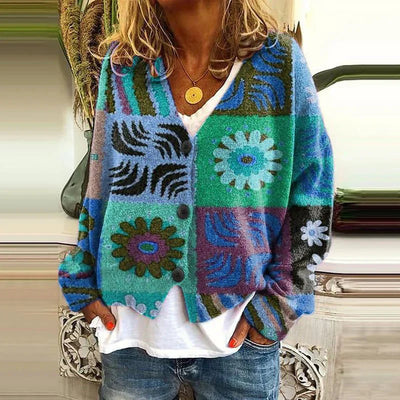 Noa Women's Cardigan - Beautiful long cardigan with a knitted pattern