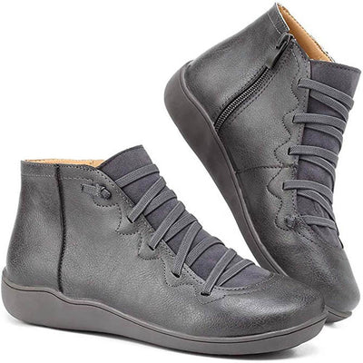 Women's Casual Short Ankle Boots with Modern Lace-Up Design