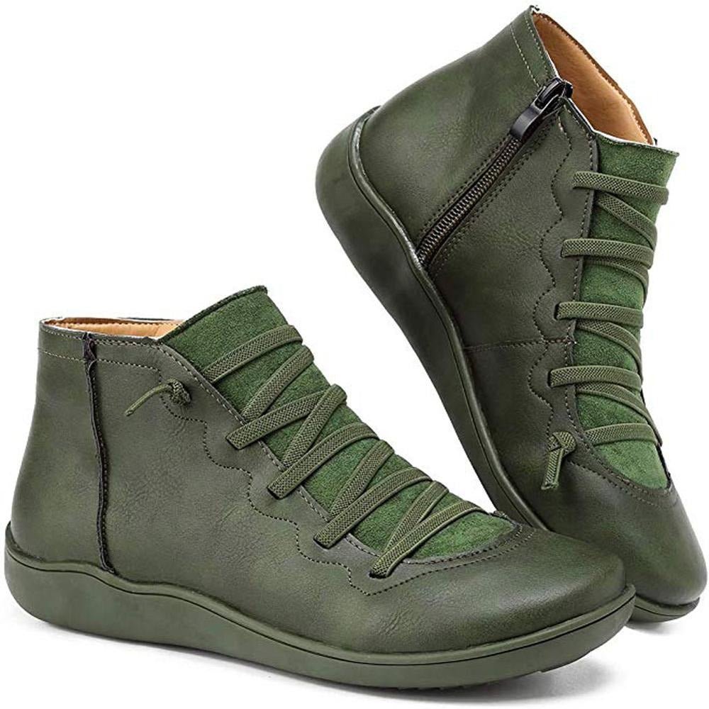 Women's Casual Short Ankle Boots with Modern Lace-Up Design
