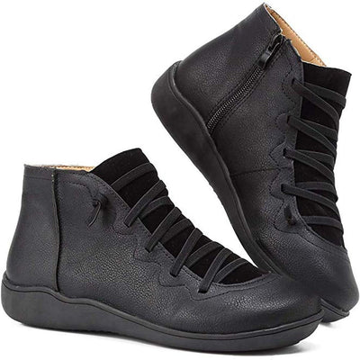 Women's Casual Short Ankle Boots with Modern Lace-Up Design