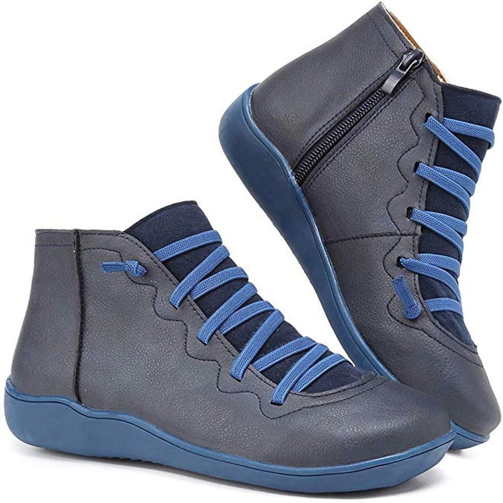 Women's Casual Short Ankle Boots with Modern Lace-Up Design