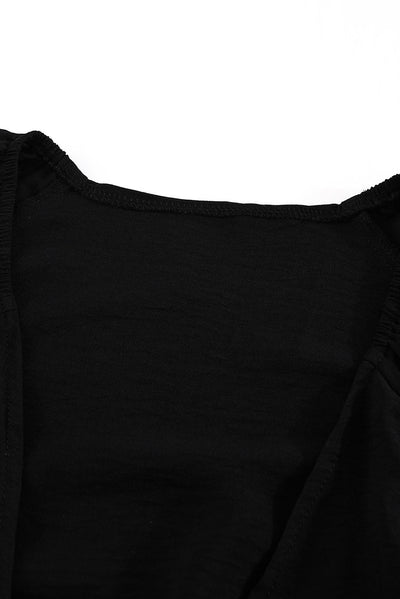 Linda - Deep V-neck Jumpsuit with Tied Ruffle Sleeves