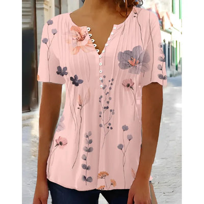 Wendy - Women's Casual Loose Notched Shirt