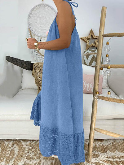 Katy - Solid Maxi Dress with Slit