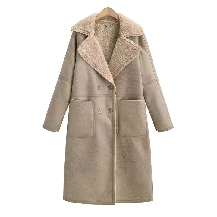 Women's Long Coat with Belt - Elegant and Versatile