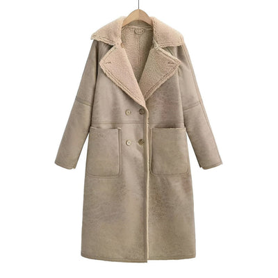 Women's Long Coat with Belt - Elegant and Versatile
