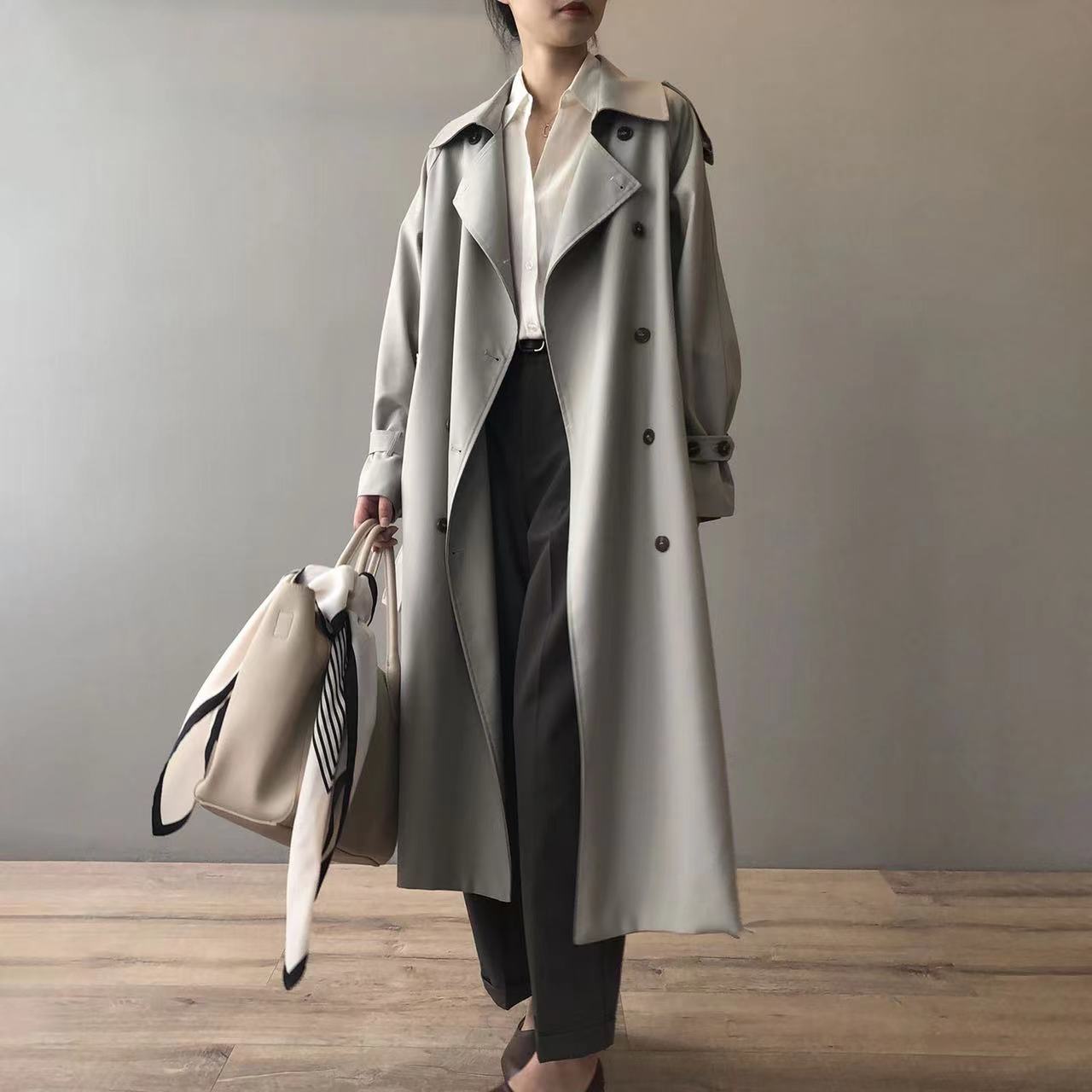 Women's long oversized double-breasted coat