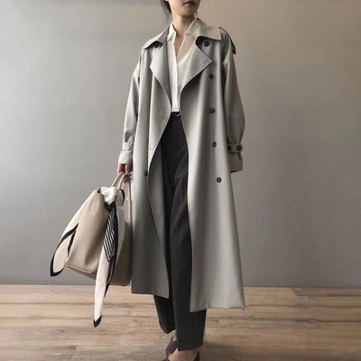 Women's long oversized double-breasted coat