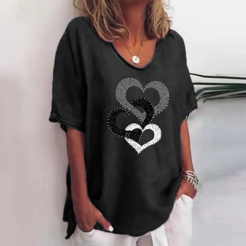 Alba - Green Floral Print Crew Neck Half Sleeve T-Shirt