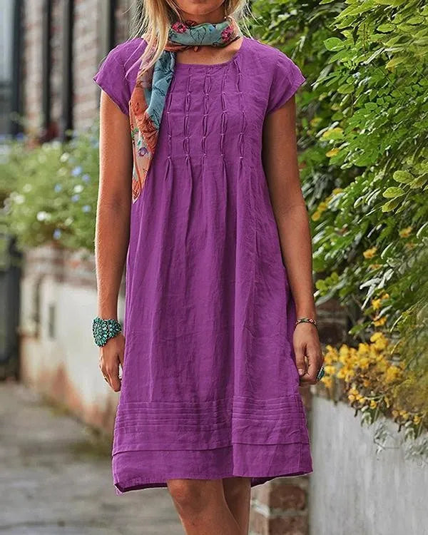 Julia - Women's Vintage Casual Solid Linen Dresses