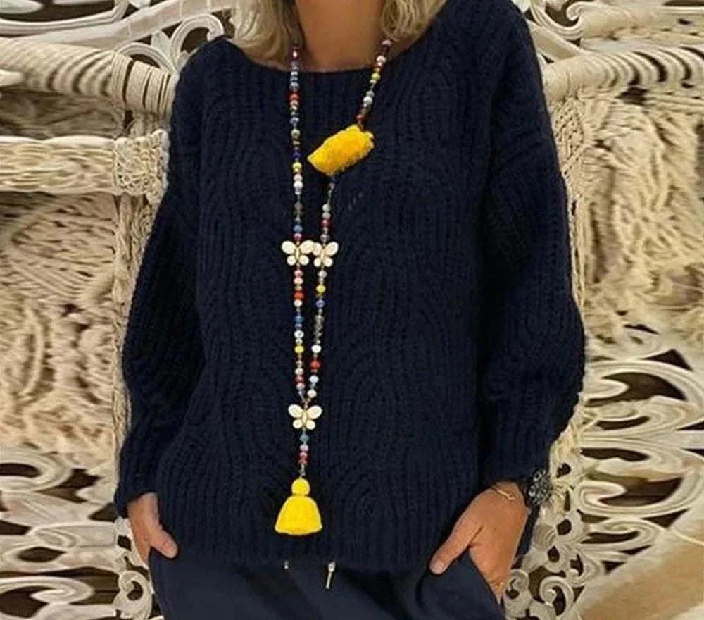 Loose round neck autumn sweater