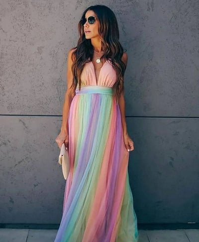 Arlette - Multicoloured strap dress