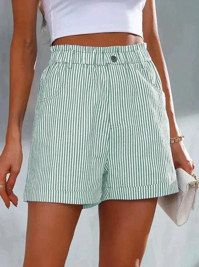 Mila - Casual Loose Striped Print Short Pants