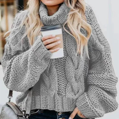 Mireia - Sweet and elegant solid half turtleneck sweater