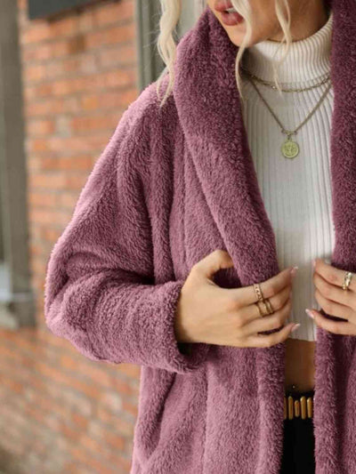 Warm teddy bear-effect coat for everyday outings