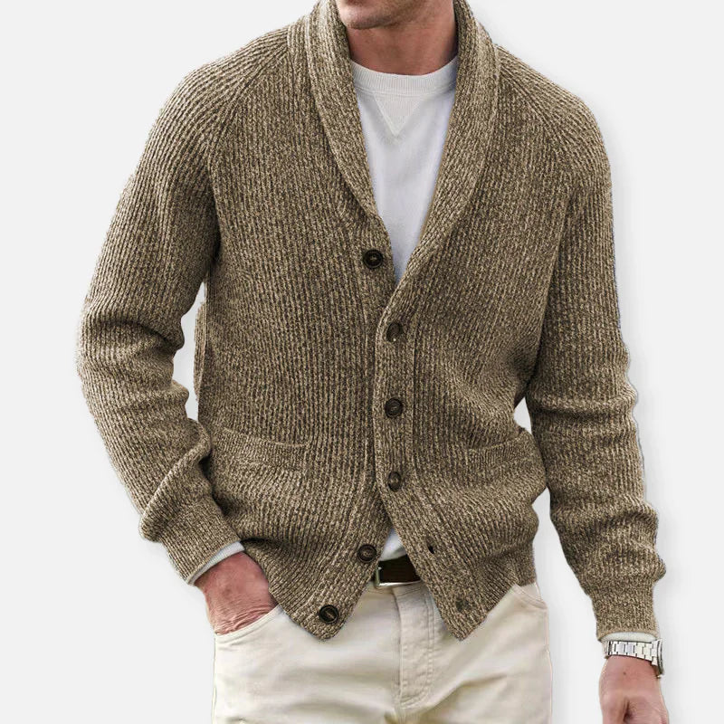 Men's hand-knitted cardigan
