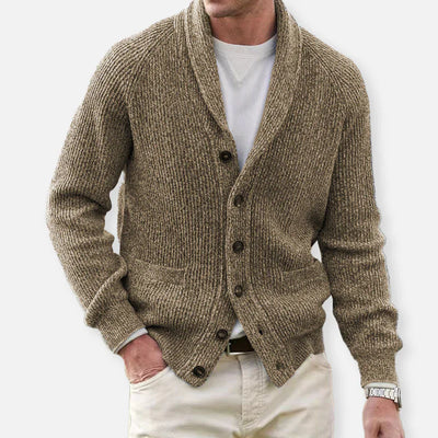 Men's hand-knitted cardigan
