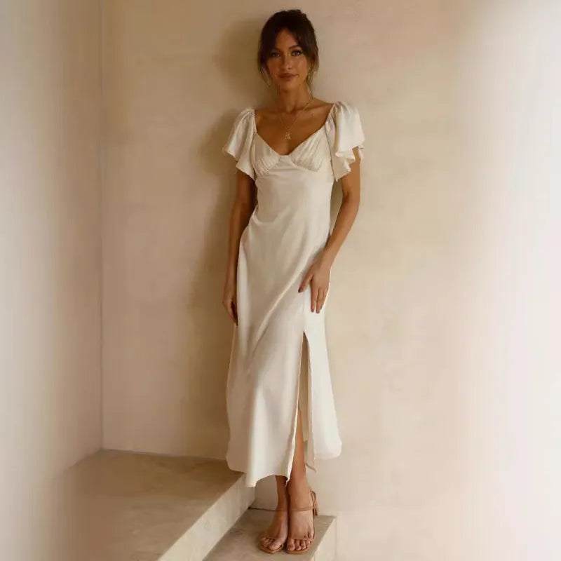 Off-the-shoulder midi dress
