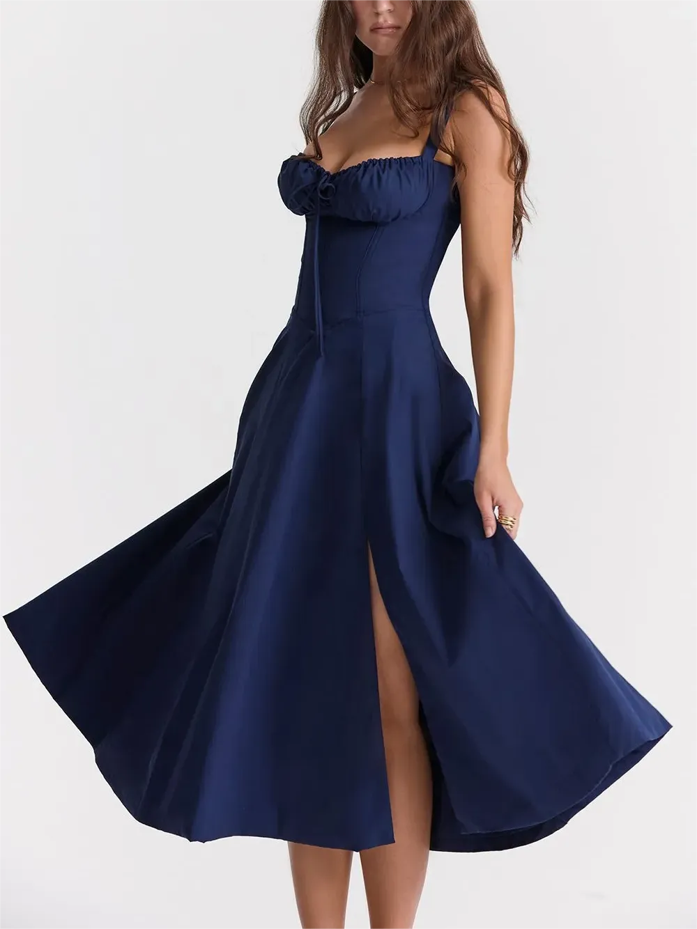 Mireia - Floral strap dress with cinched waist