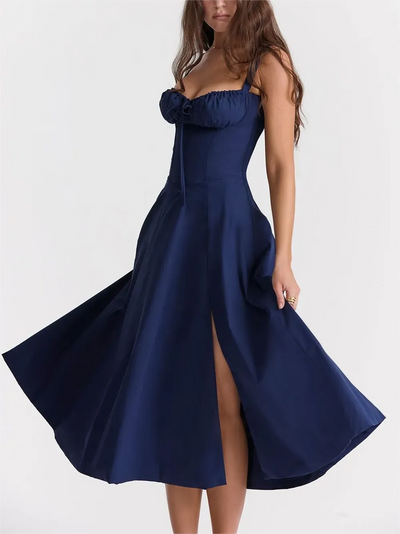 Mireia - Floral strap dress with cinched waist