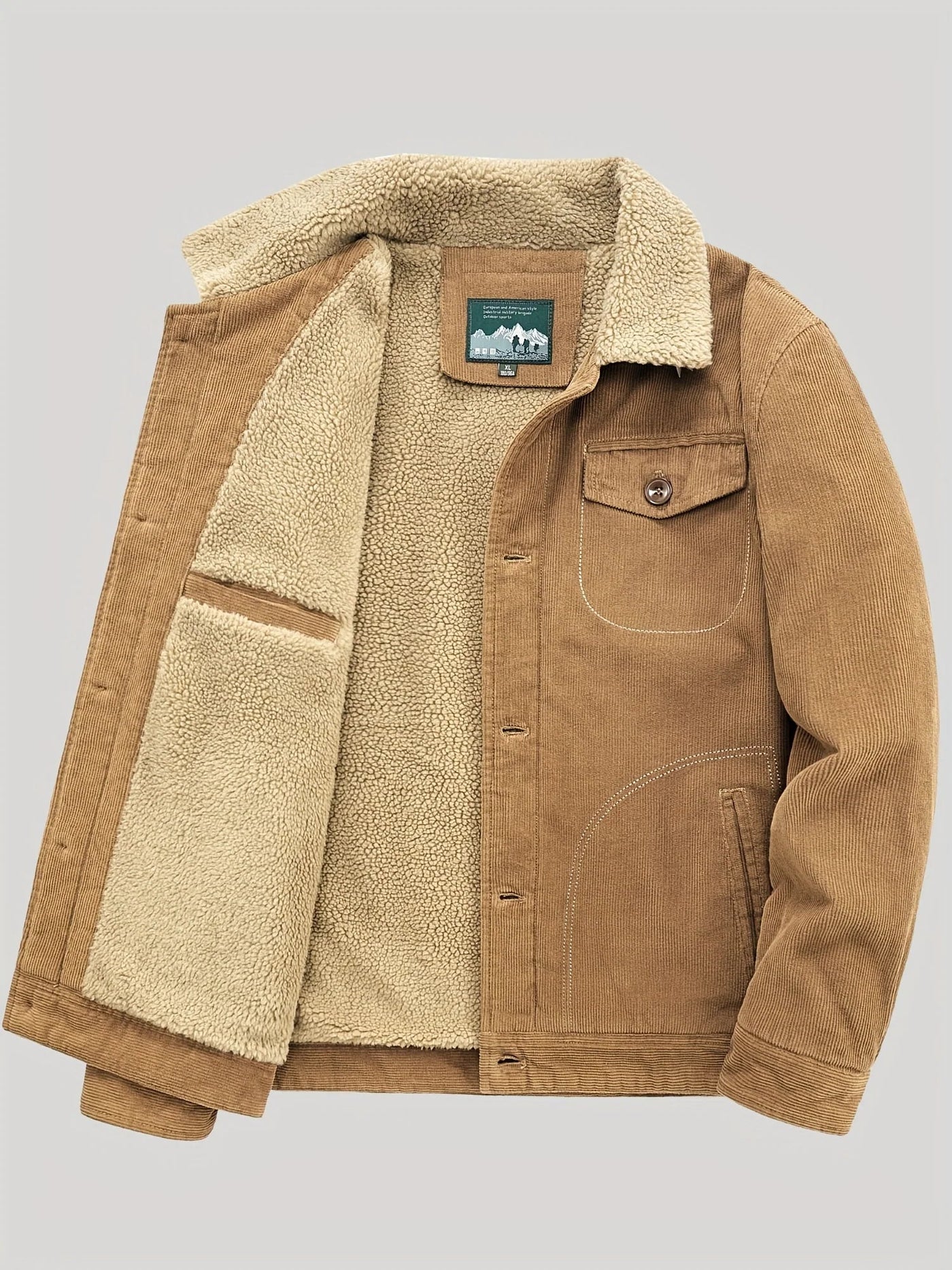 Men's Button-Down Jacket - Ideal for Winter Adventures