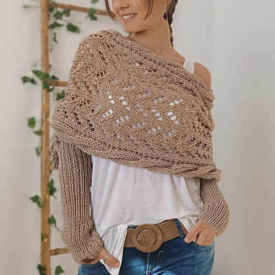 Fia - Warm scarf with ponytail sleeves